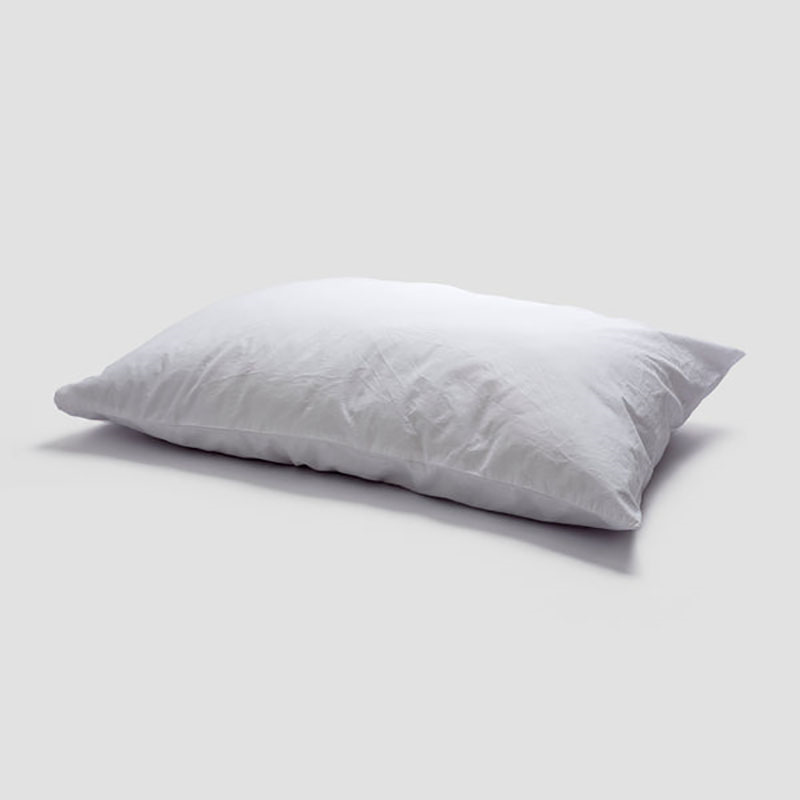 Washed Cotton Percale Pair of Standard Pillowcases, White-0