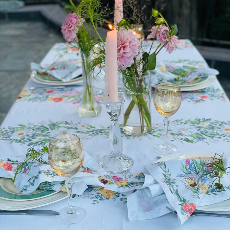 English Garden Vintage Cotton Tablecloth, 170 x 350cm-0