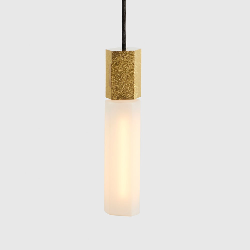 Basalt Single pendant & bulb, L300 x D5 cm, Brass-3