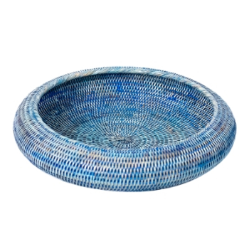 Bowl, Inya, Rattan, Blue, 42cm-0