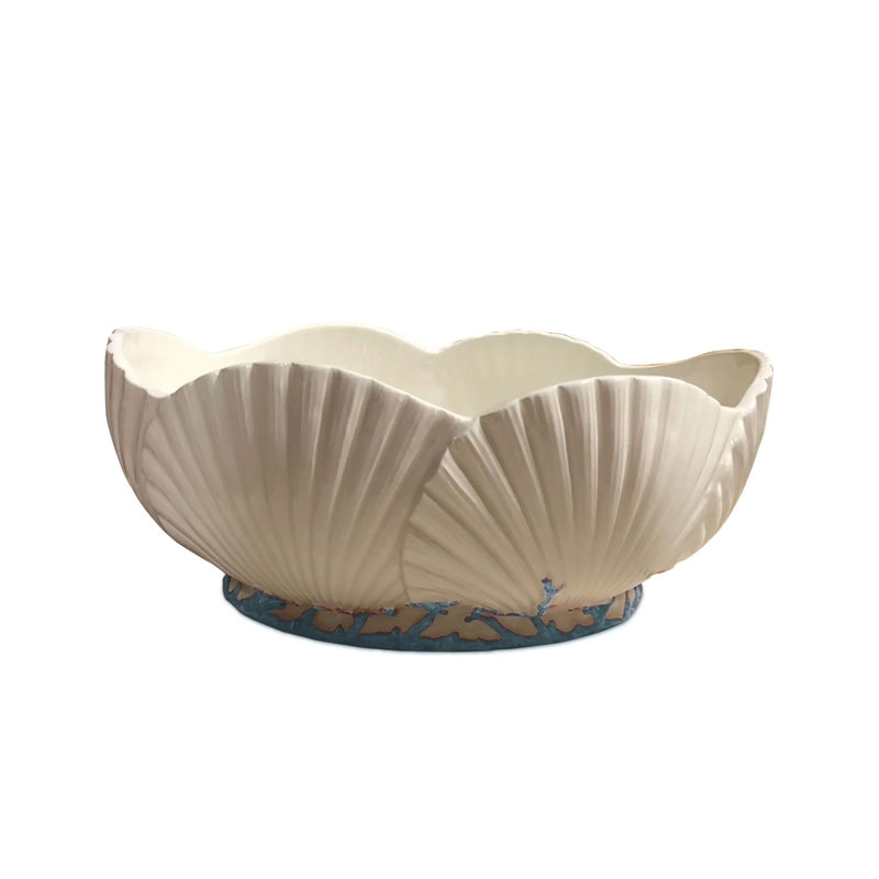 Saint Jacques Serving Dish, D40cm, White and Blue-0