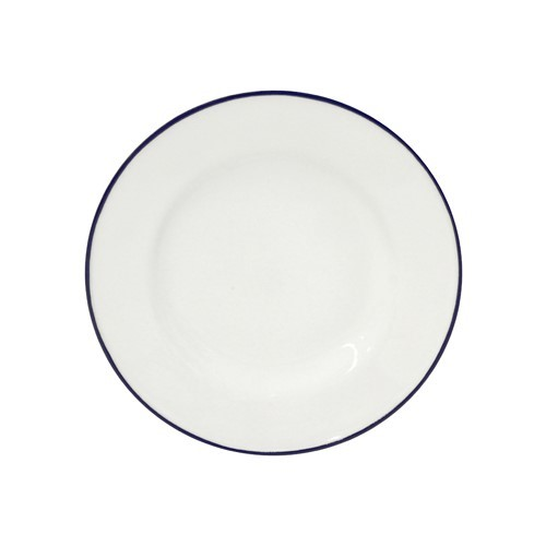 Beja Set of 6 side plates, 23cm, white with blue rim-0