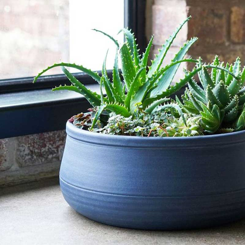 Kew Temperate House Handthrown Statement Bowl, D30cm, Azurite-0