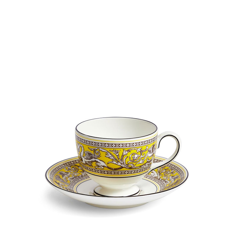 Florentine Teacup and Saucer, 174ml, Citron-0