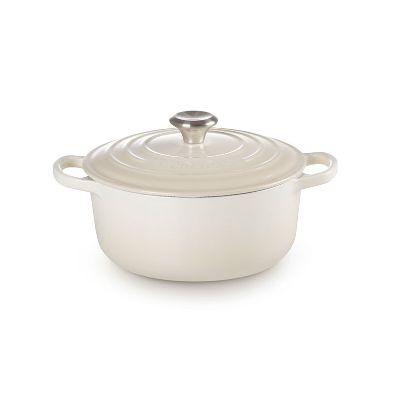 Signature Cast Iron Round Casserole, 22cm, Meringue-1