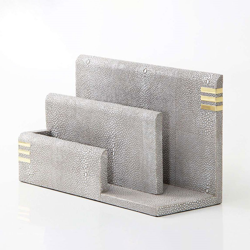 Christie Letter Rack, 26 x 10 x 15cm, Barley Shagreen-1