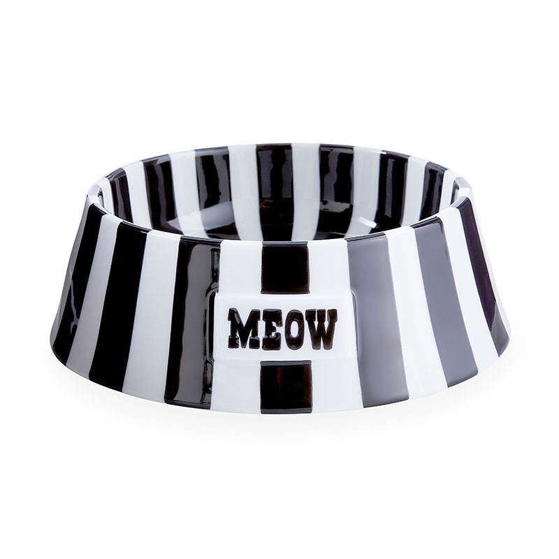 Vice Meow Pet Bowl, D17cm, Black & White-0