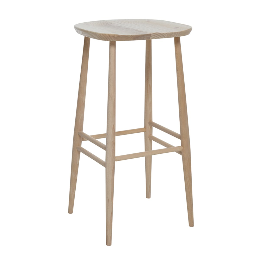 Originals Bar Stool, L.Ercolani by Ercol, H75 x W39 x D37cm, Natural-0