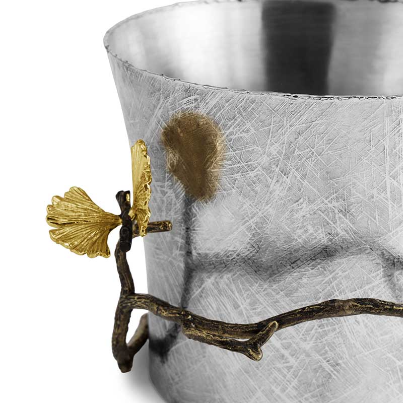 Butterfly Gingko Cachepot, D18cm, Silver-3