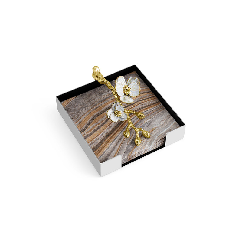 Orchid Cockatil Napkin Holder, W13 x L13cm, Silver-0