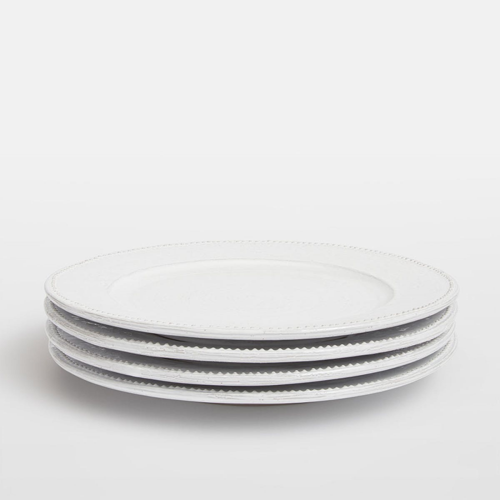 Hillcrest Set of 4 Dinner Plates D28cm, White-0