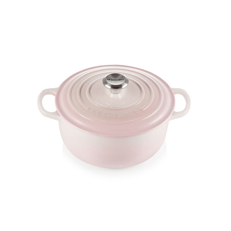 Signature Cast Iron Round casserole, 20cm - 2.4 litre, shell pink-0