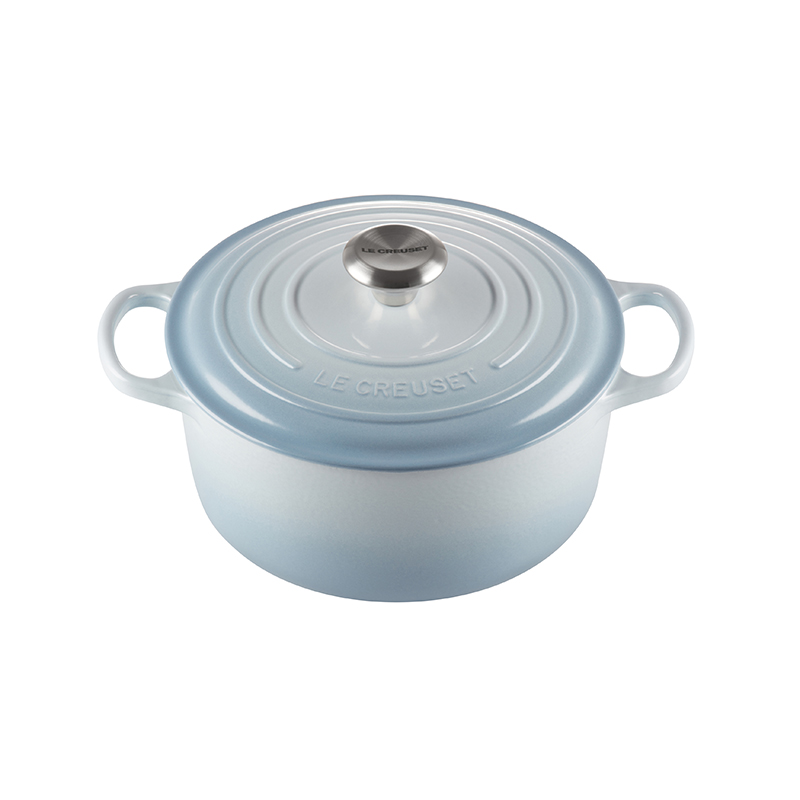 Signature Cast Iron Round casserole, 28cm - 6.7 litre, Coastal Blue-0