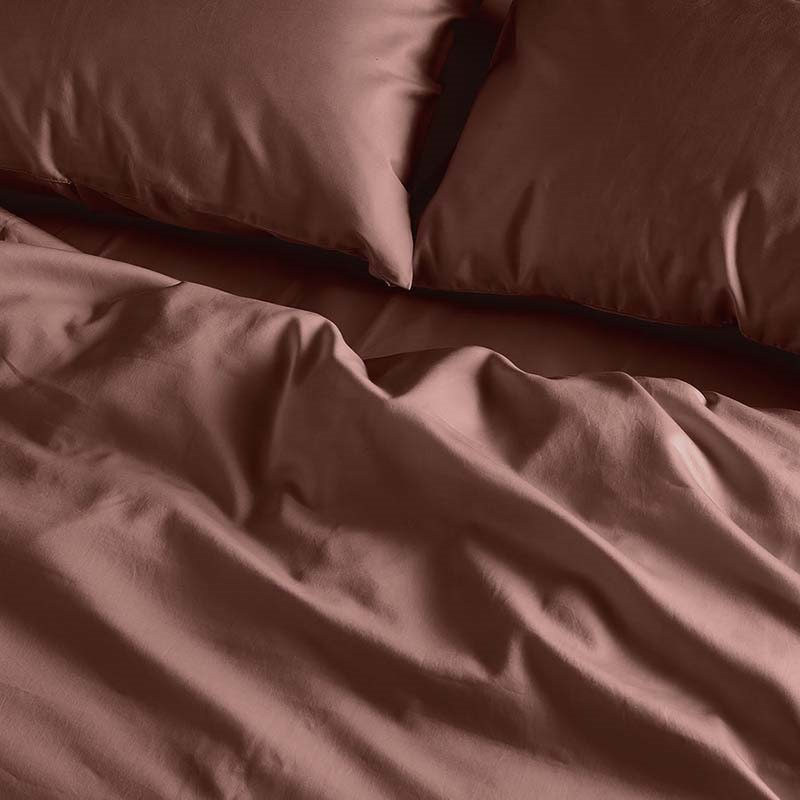 Luxe Cotton Pair of Standard Pillowcases, Rust-1