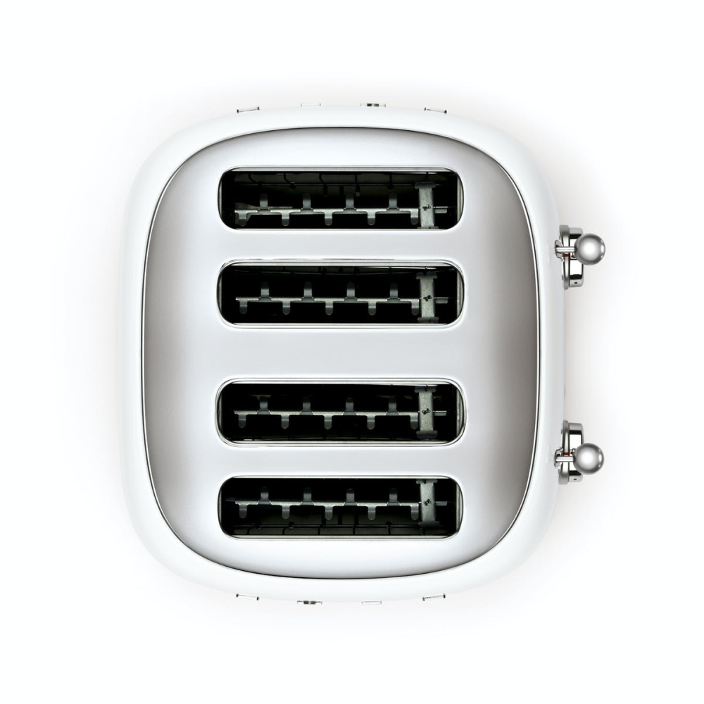 50's Retro 4 slice toaster - 4 slot, White-3