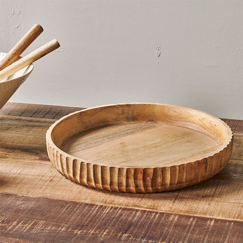 Gavivi Mango Wood Bowl, D35cm, Natural-2