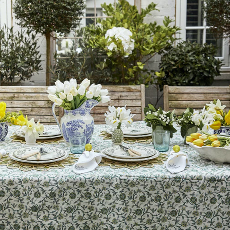 Green Petals Tablecloth Large-1