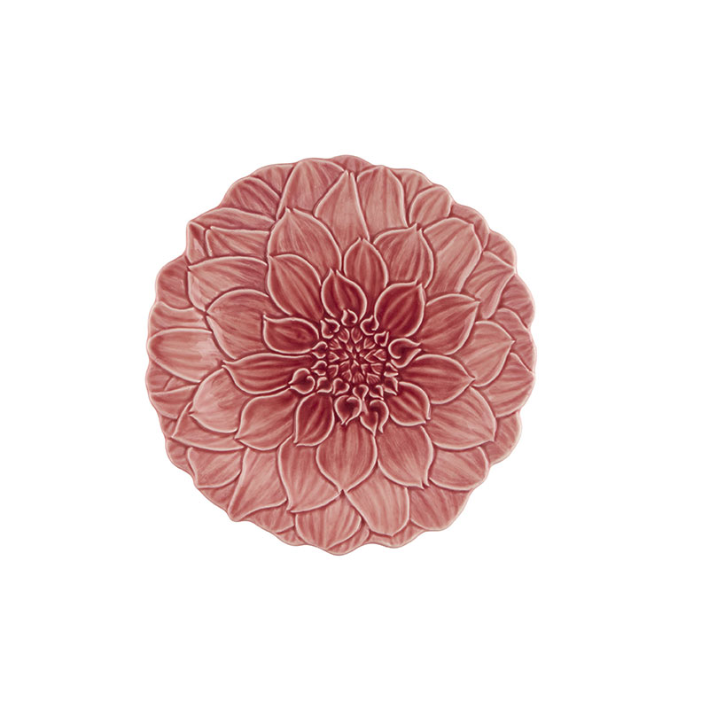 Maria Flor Dahlia Plate, D22cm, Pink-0