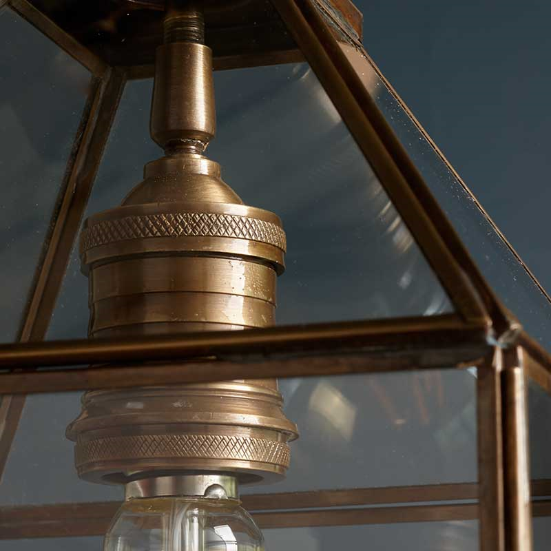 Carrington Large Lantern Pendant, H47cm x W20cm, Antique Brass-3