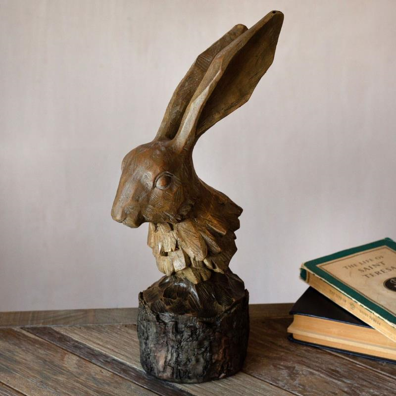 Hare Ornament, H33cm, Brown-1