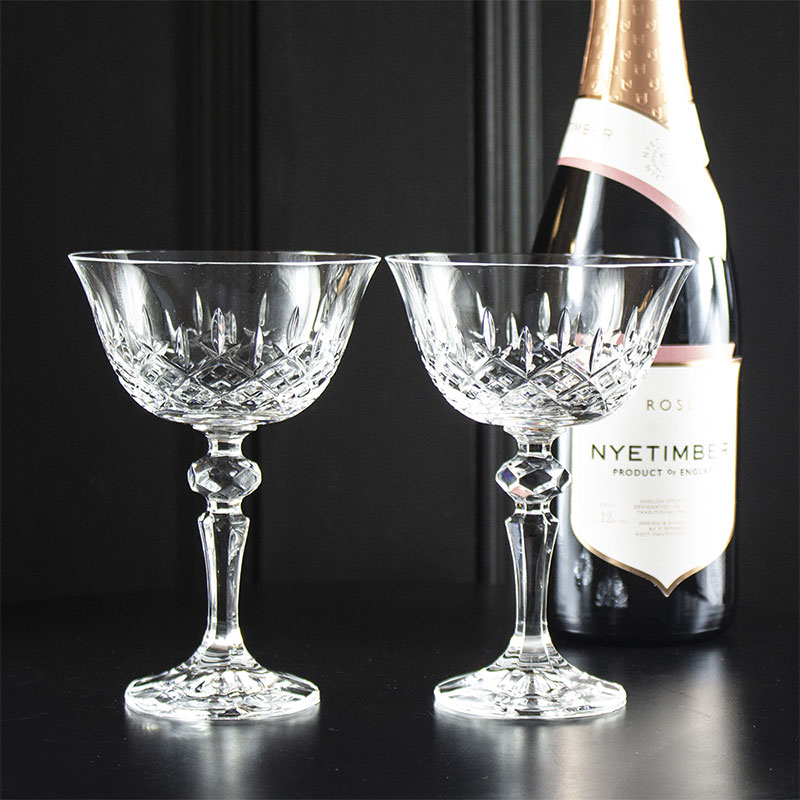 London Set of 2 Champagne Coupes, 180ml, Clear-1