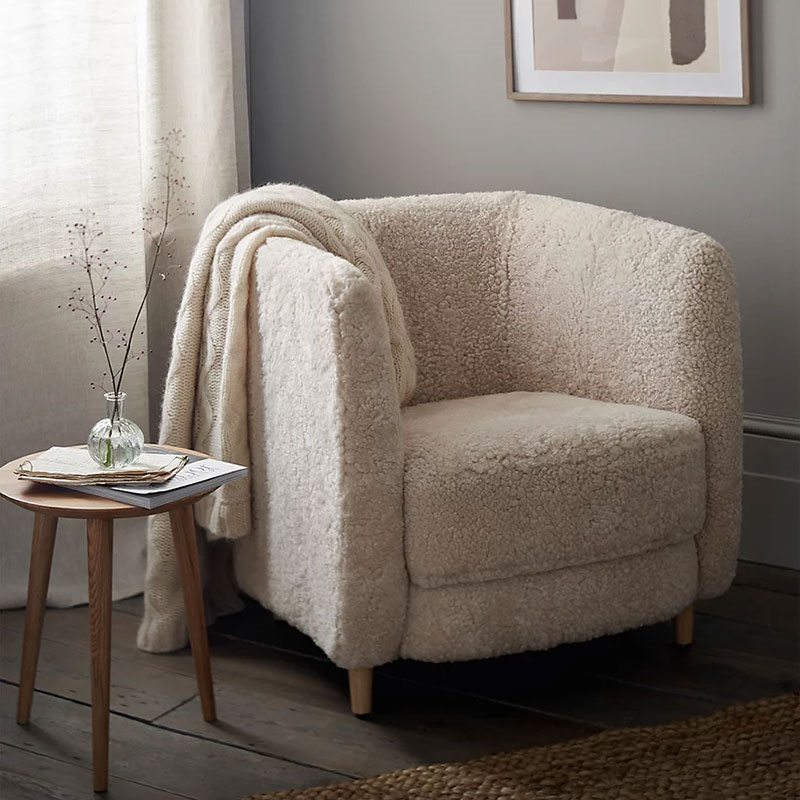 Sheepskin Cosy Chair, Pearl-0