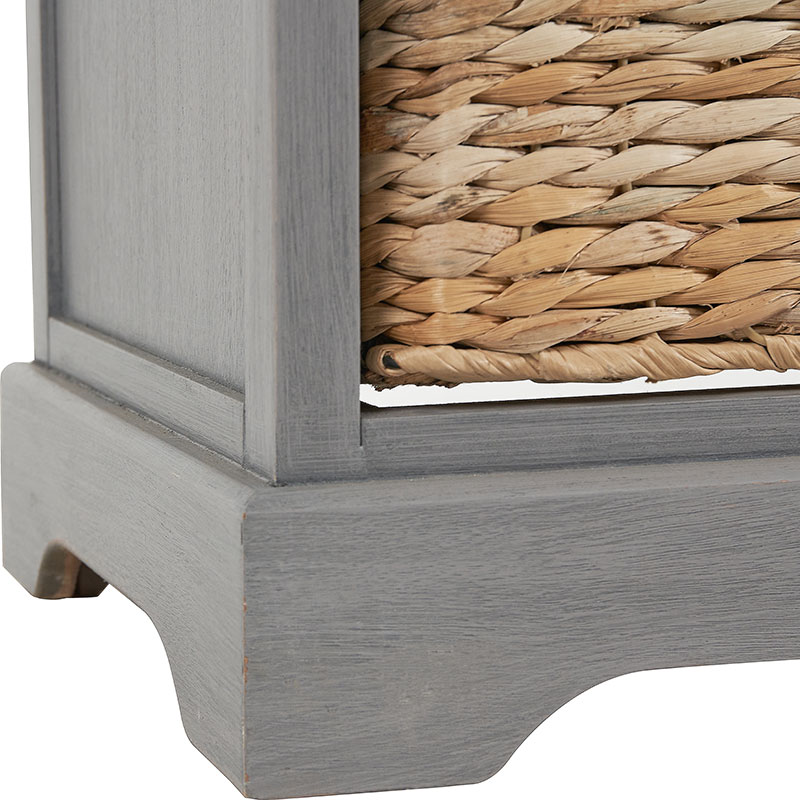 Devonshire 2 Drawer Basket Unit, Grey-5