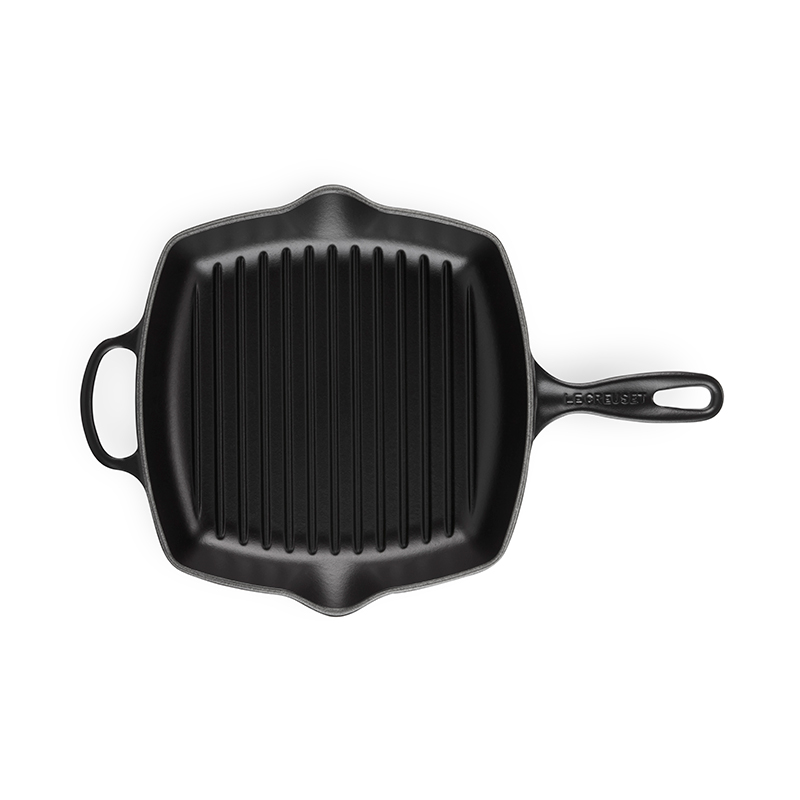 Signature Cast Iron Square grillit, 26cm, Satin Black-1