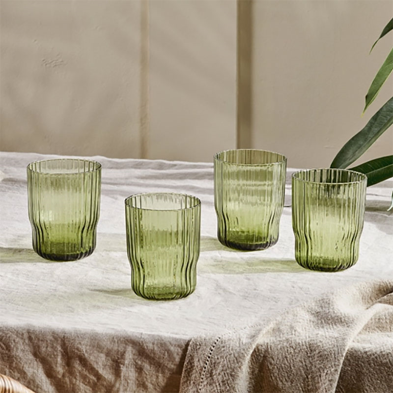 Fali Set of 4 Tumblers, 250ml, Olive-0