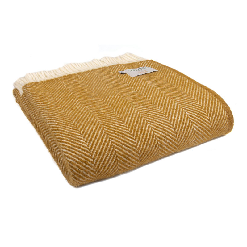 Fishbone Throw, 150 x 183cm, English Mustard-0