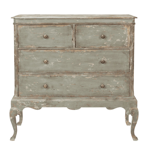 Hopkirk Chest of drawers, W102 x D37 x H101cm, distressed blue-2