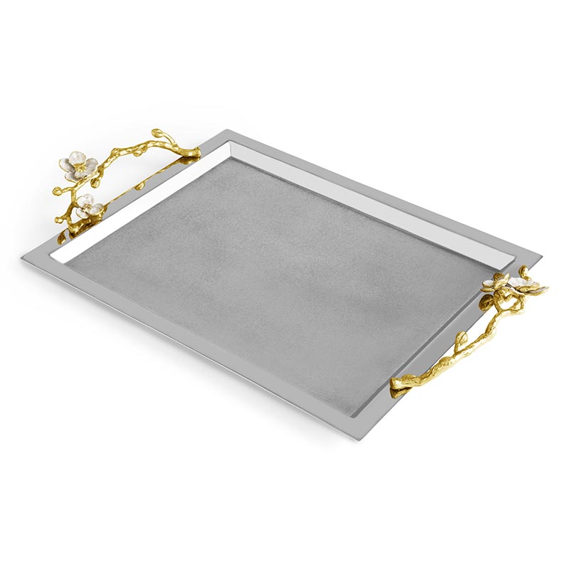 Orchid Tray, W29 x L48cm, Silver-1