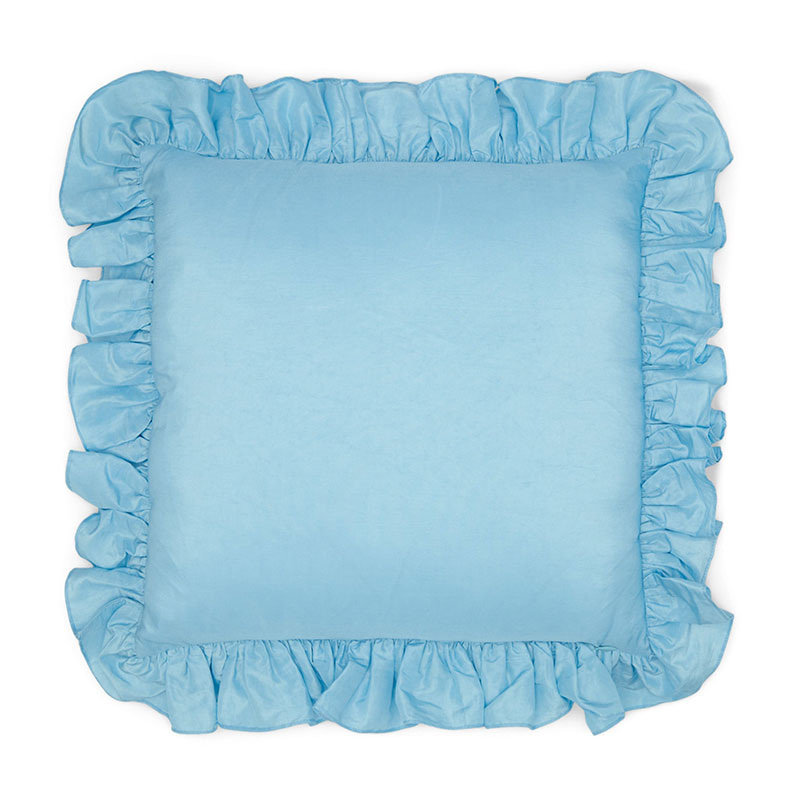 Neelima Ruffle Cushion, 42cm x 42cm, Sky Blue-1