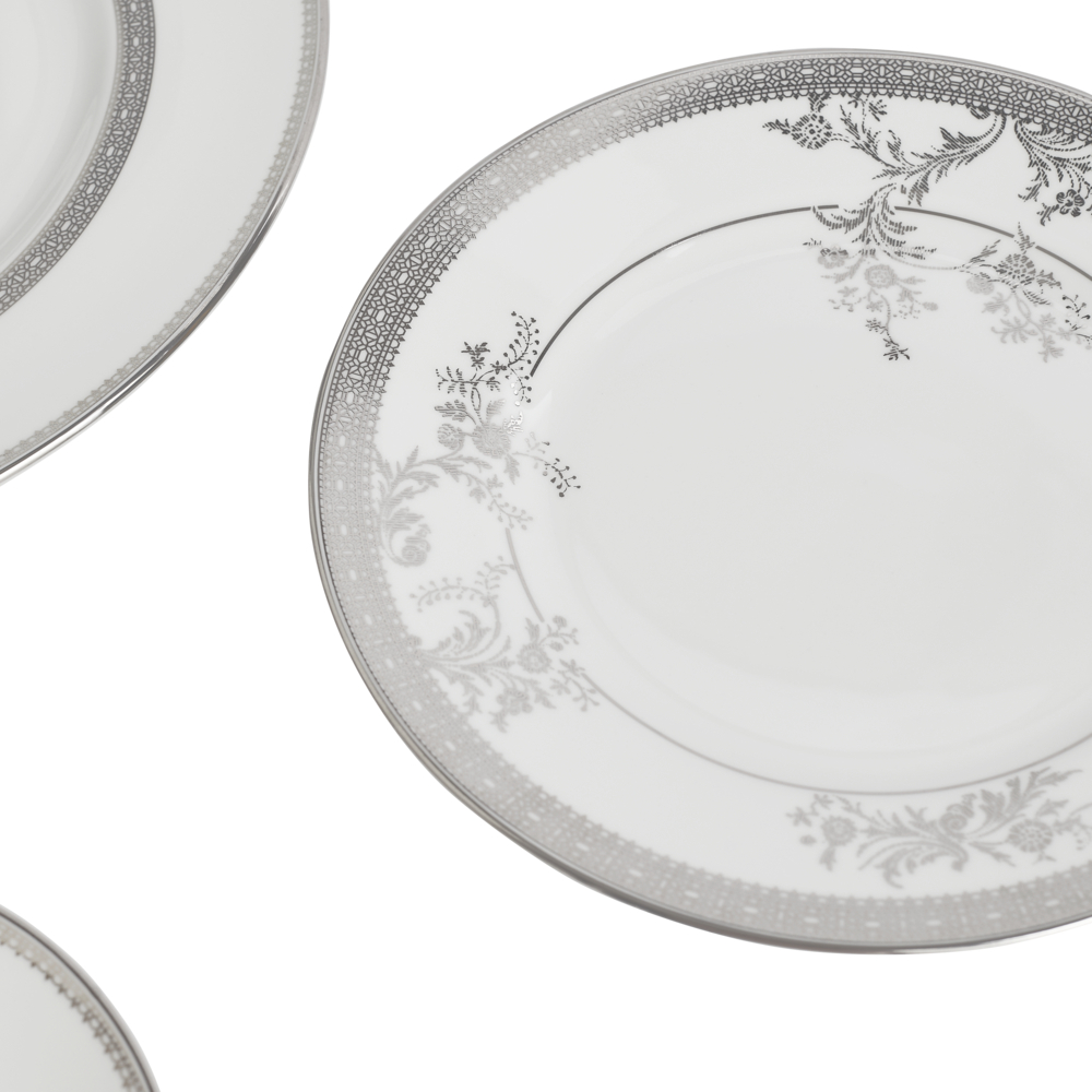 Lace 10 Piece Dinnerware Set, Platinum-4