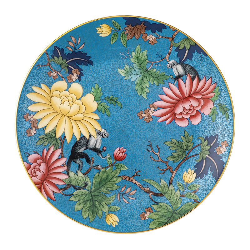 Wonderlust Sapphire Garden Coupe Plate, D20cm, Blue-0