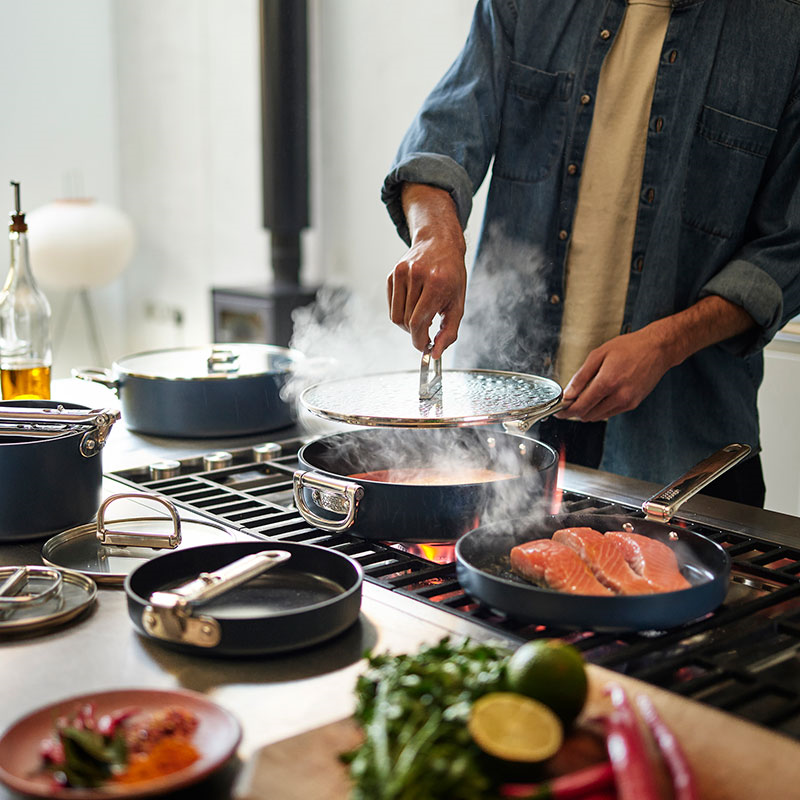 Space Folding Frying Pan, 24cm, Midnight Blue-6