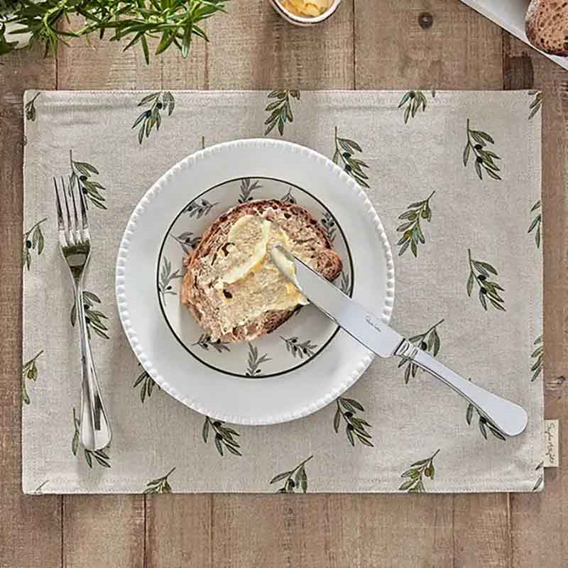 Olive Branch Set of 2 Placemats, Neutral-3