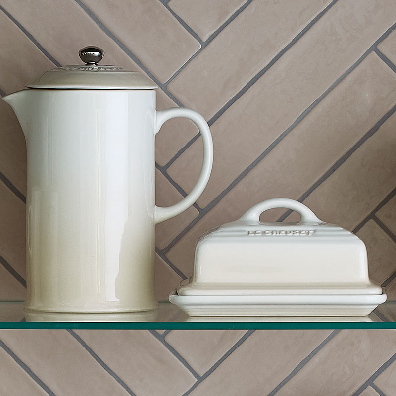 Stoneware Butter dish, 17 x 13 x 9cm, Meringue-5