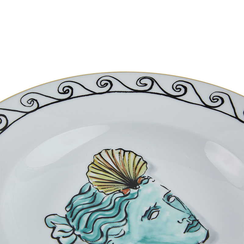 Il Viaggio Di Nettuno Soup Bowl, D24.5cm, White-2