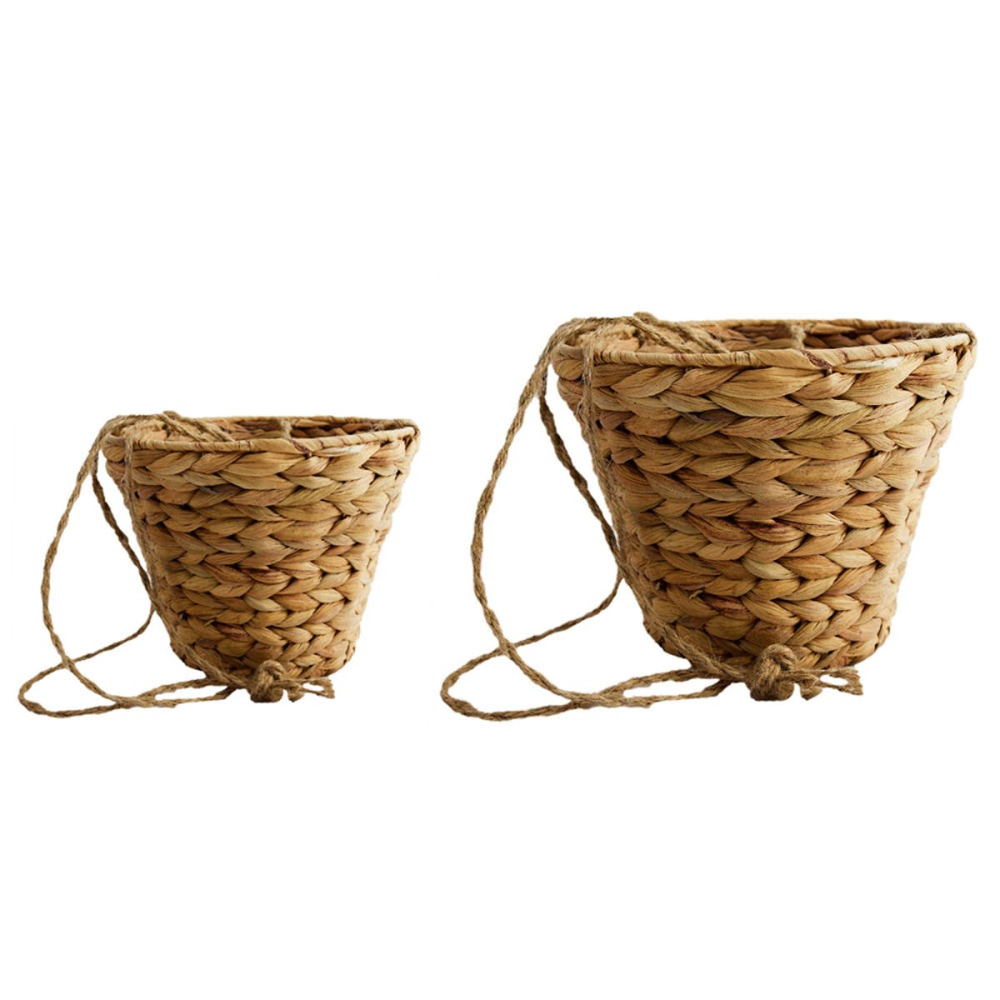 Set of 2 hanging planters, Natural-0