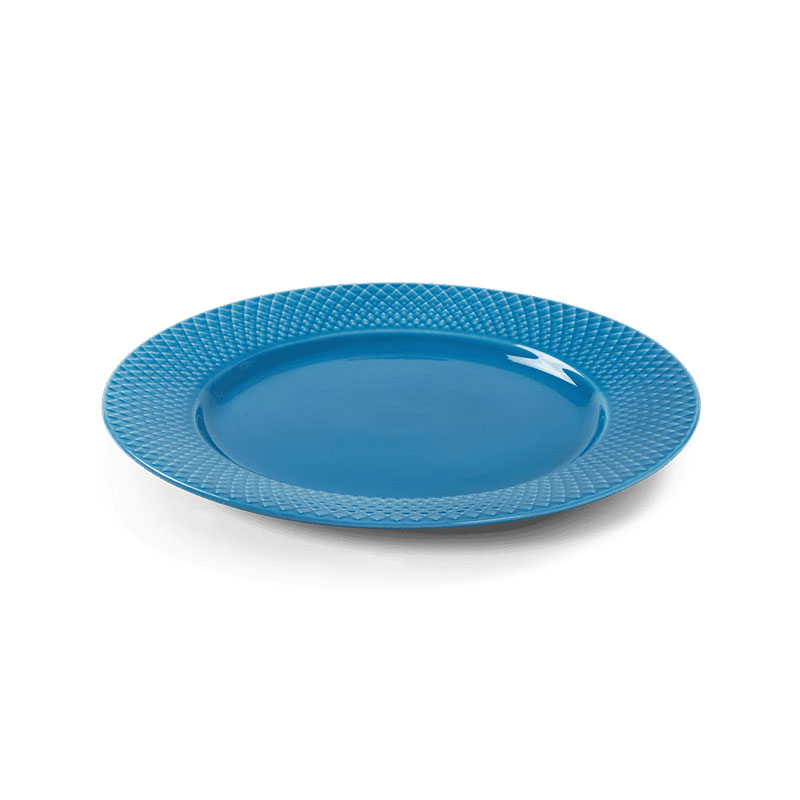 Rhombe Dinner Plate, D27cm, Blue-0