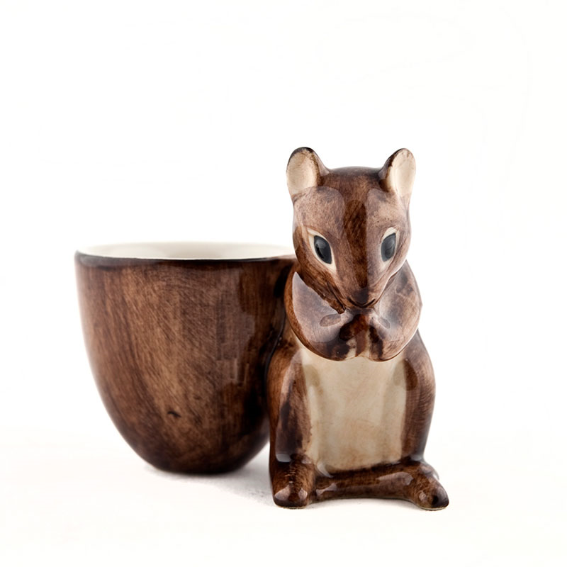 Mouse Egg Cup, H7cm, Brown-2