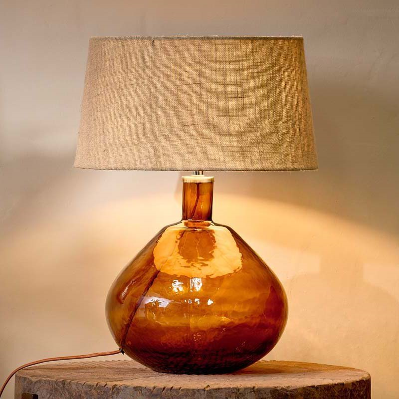 Baba Glass Table Lamp, H33cm, Burnt Orange-0