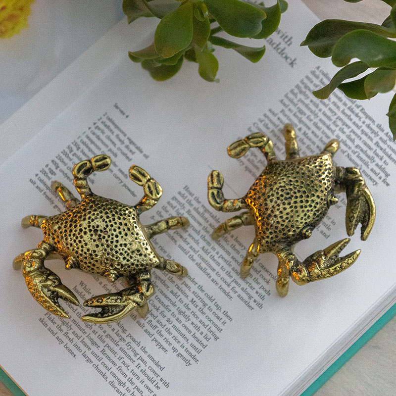 Crab Salt and Pepper Set, L10 x W9cm, Gold-0