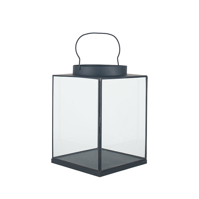 Metal Lantern, H26cm, Black-7