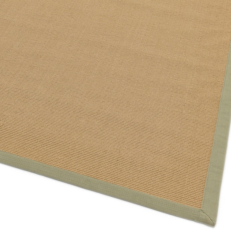 Sisal linen border runner, 120 x 180cm, sage-1