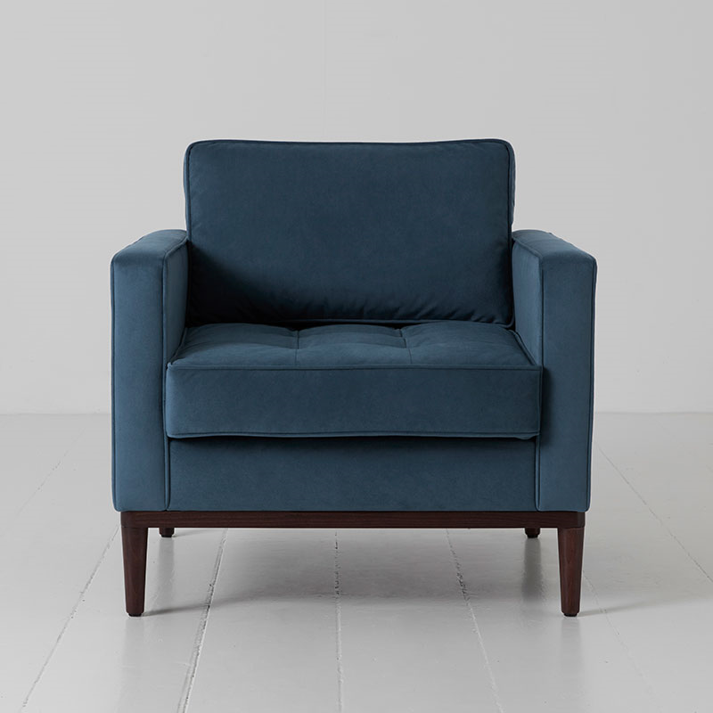 Model 02 Velvet Armchair, Teal-0