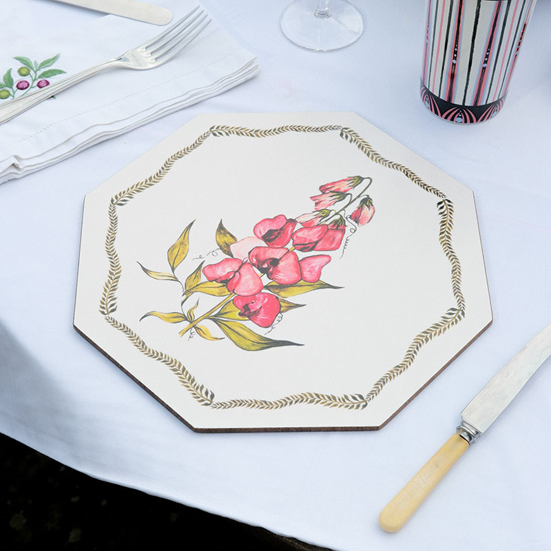 Bell Hutley Table Mat, 28 x 28cm, Foxglove-0