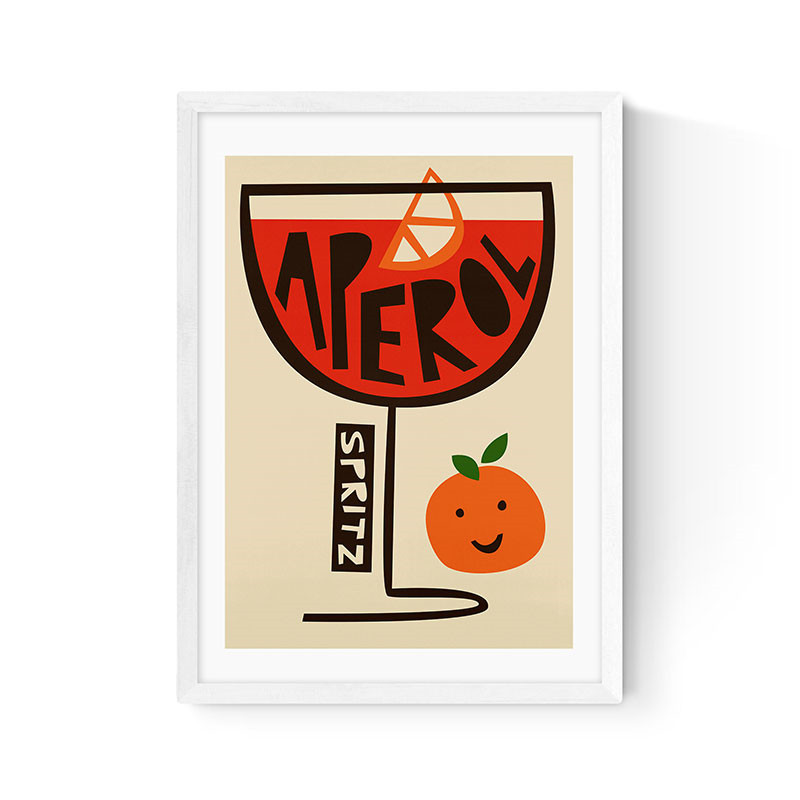 Fox and Velvet Aperol Spritz Art Print, H44 x W32cm, Multi-1