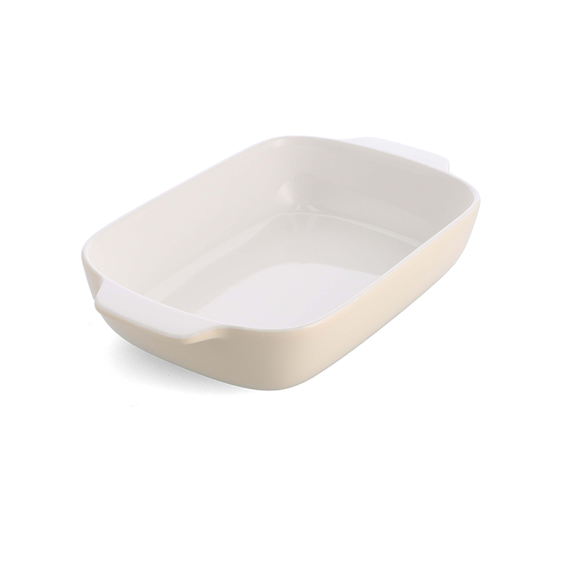 Stoneware Dish with Bamboo Lid, 32cm, Almond Cream-6